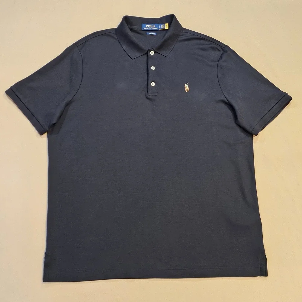Polo Ralph Lauren Mens‎ Black S/S Polo Shirt L Classic Fit Performance